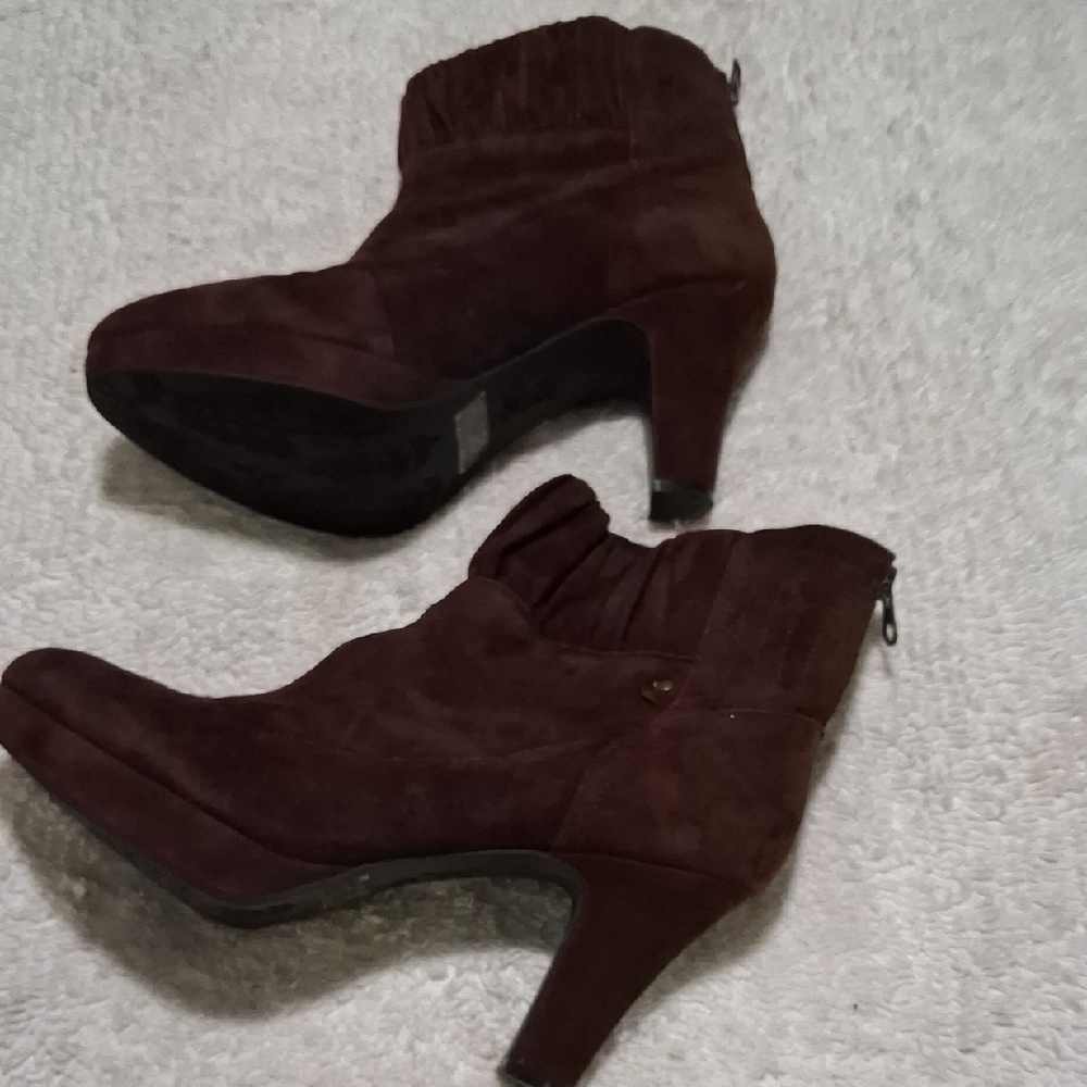 Indigo Dark Brown Heeled Boots - Picture 3 of 8